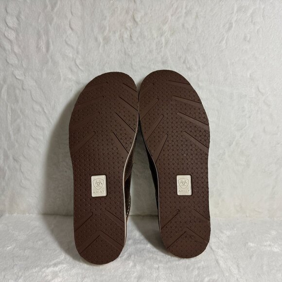 Ariat Embroidered Brown Leather Suede Slip-On Loafers Cruisers 11B 10035877 - Picture 6 of 7